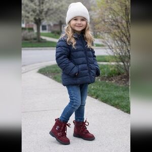 Ralph Lauren Kids Burgundy Ranger HI II Ski Polo Bear Suede Boots 10
